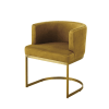 Fauteuil vintage en velours jaune moutarde